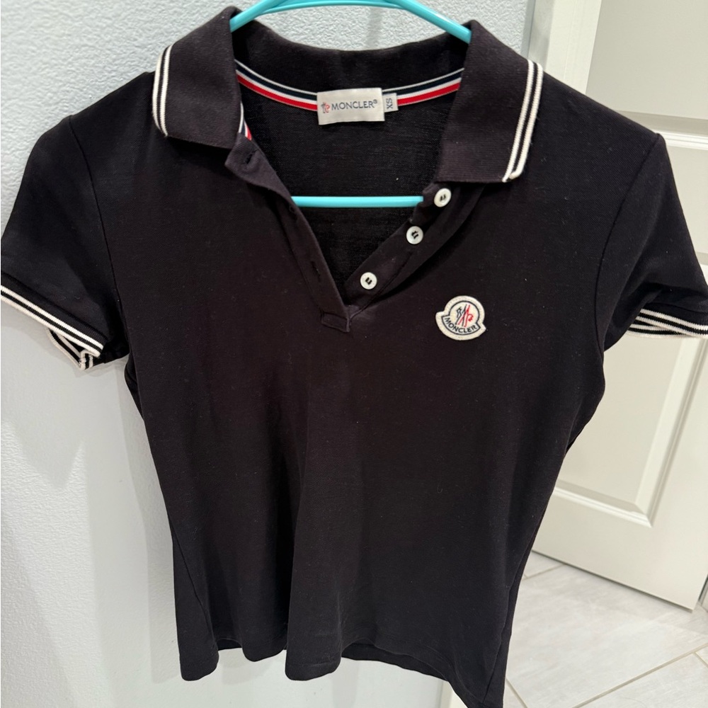 Moncler Dark Polo with White Accents